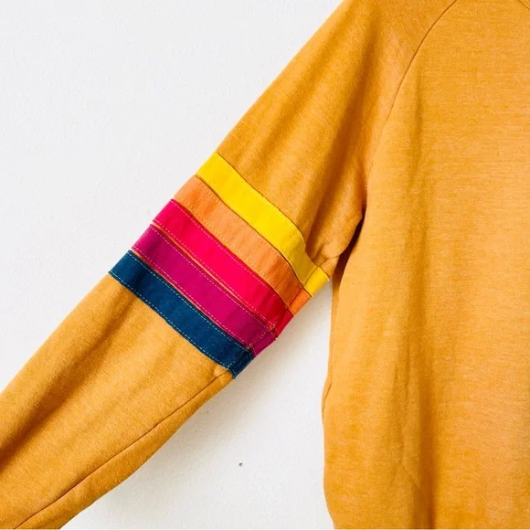 Aviator Nation XS Bolt Stitch Sweatshirt in Nugget gold - Picture 2 of 8